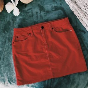 Gap Red Corduroy Skirt